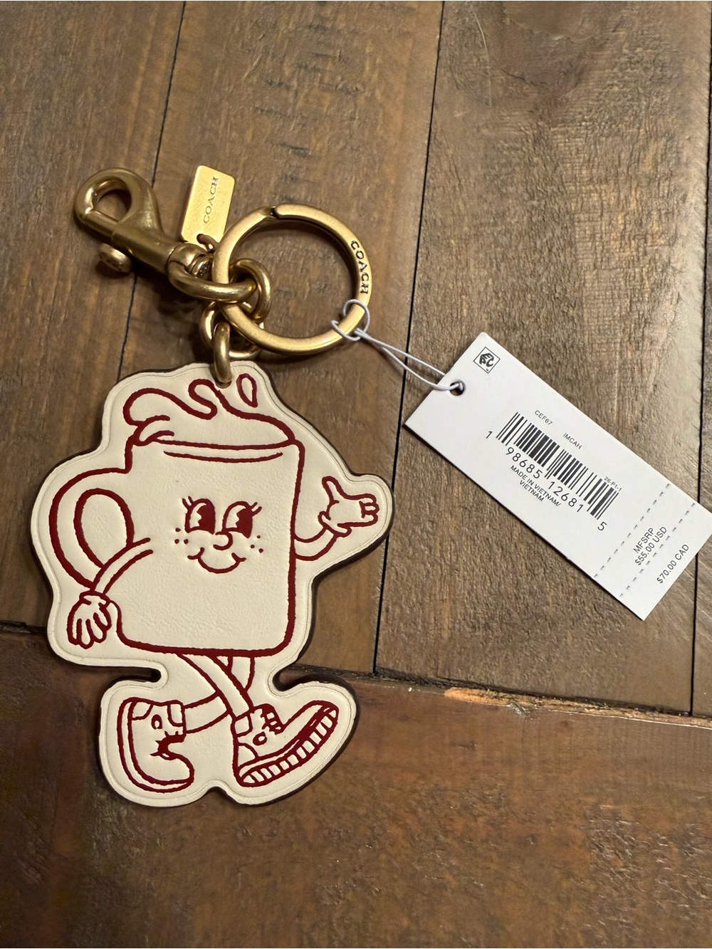 Coach Coffee Shop Lil Miss Jo Keychain Bag Charm NWT